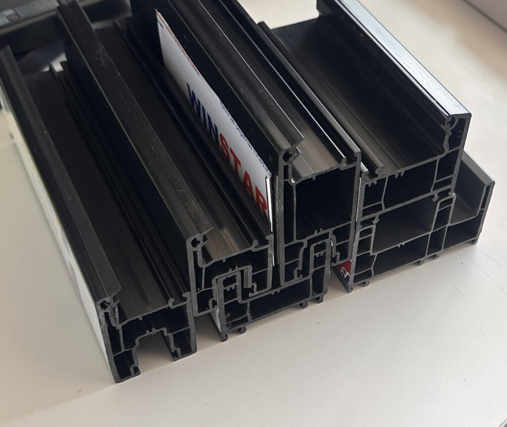 Negro Perfil de PVC para Ventana y Puertas